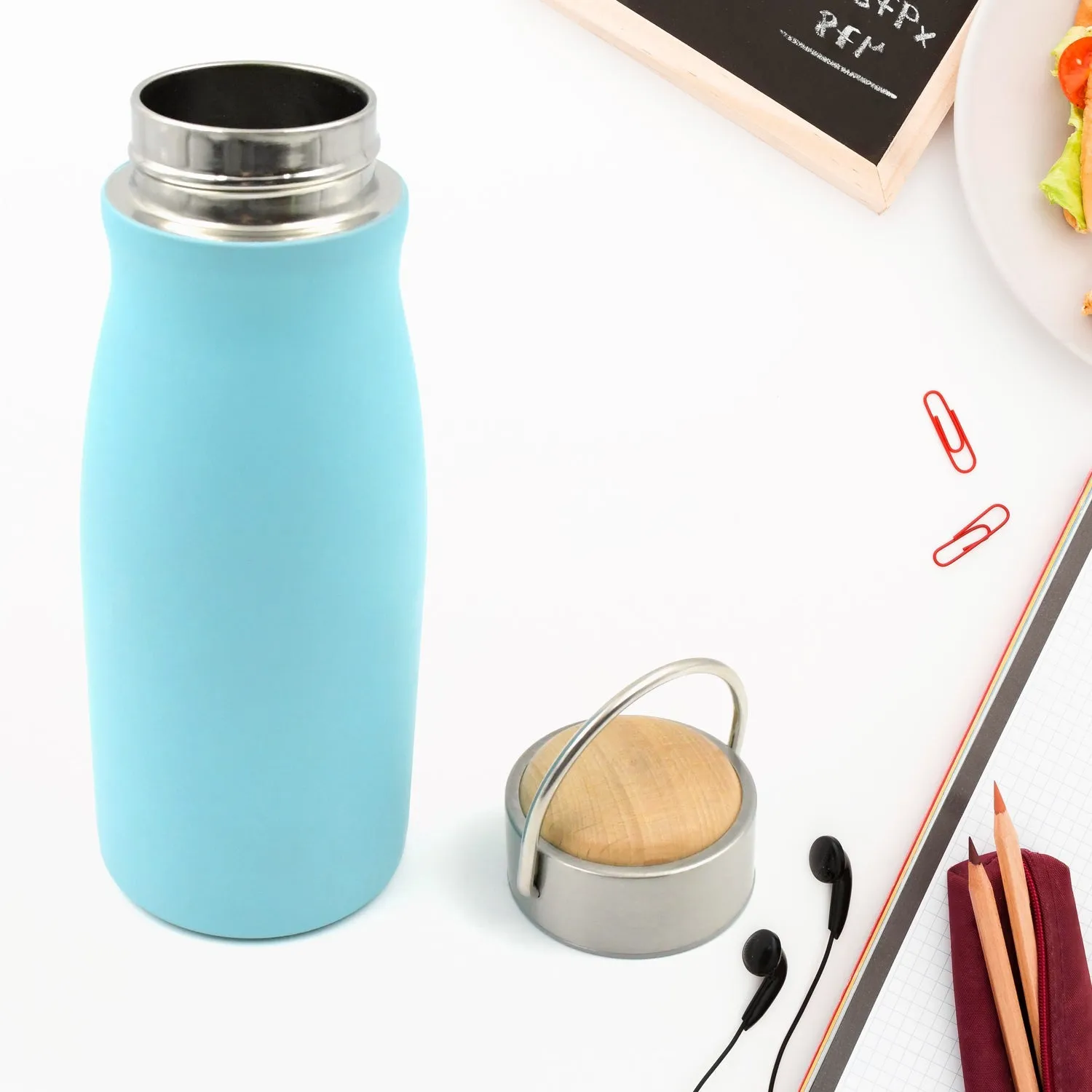 0285 Stainless Steel Water Bottle With Handle, Fridge Water Bottle, Stainless Steel Water Bottle Leak Proof, Rust Proof, Hot & Cold Drinks, Gym Sipper BPA Free Food Grade Quality, Steel fridge Bottle For office / Gym / School (360 ML)