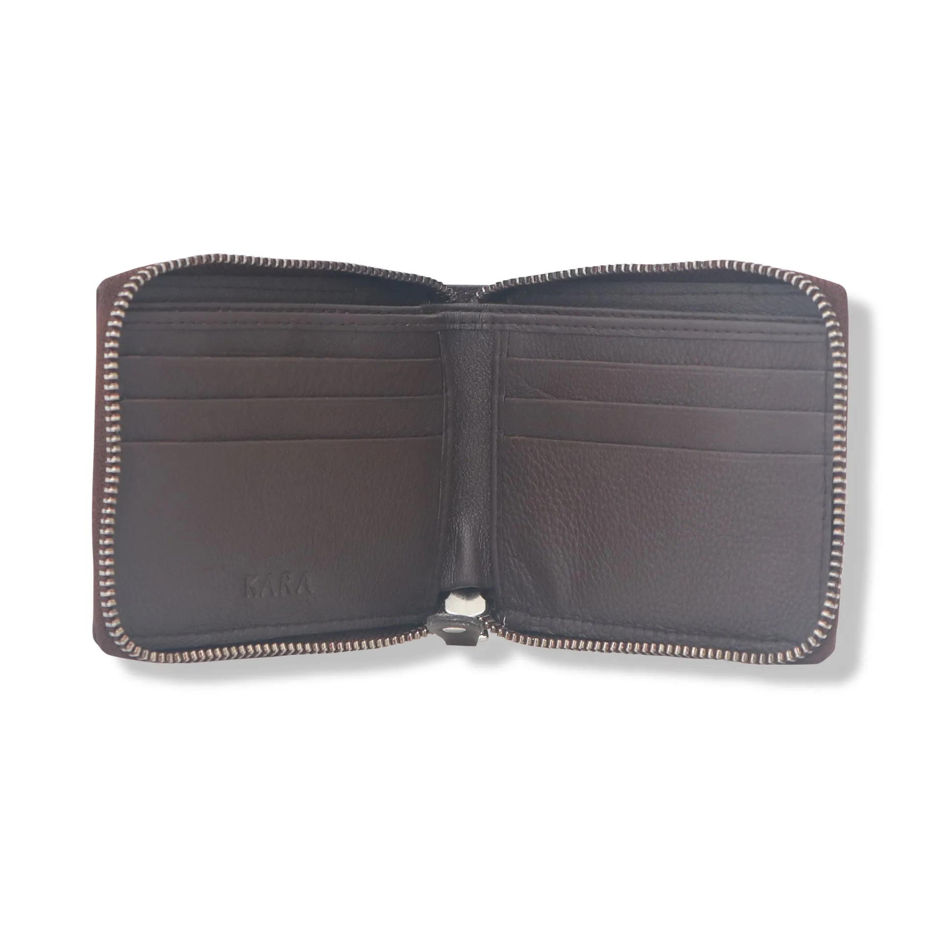 14090 Brown Zip Around Wallet