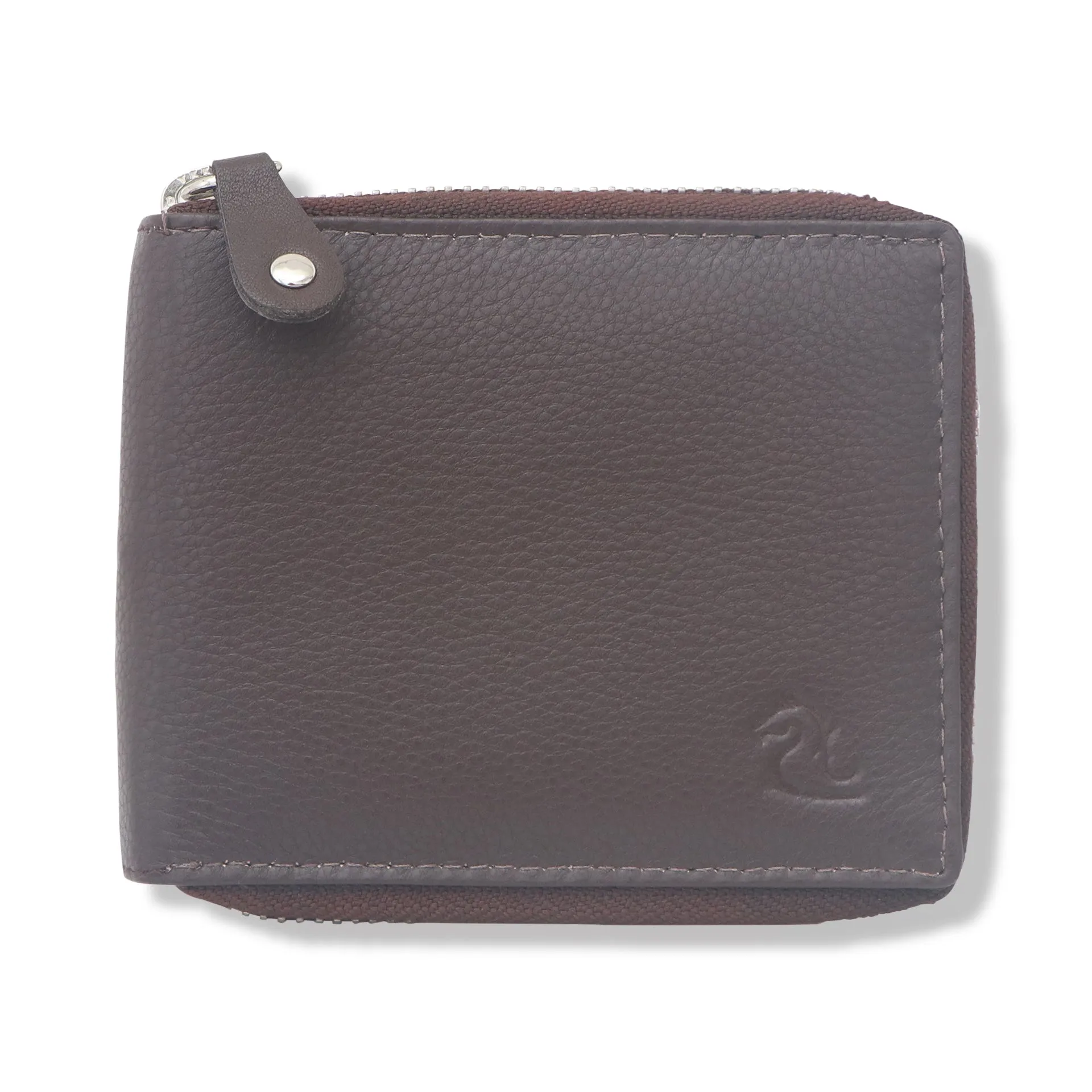 14090 Brown Zip Around Wallet