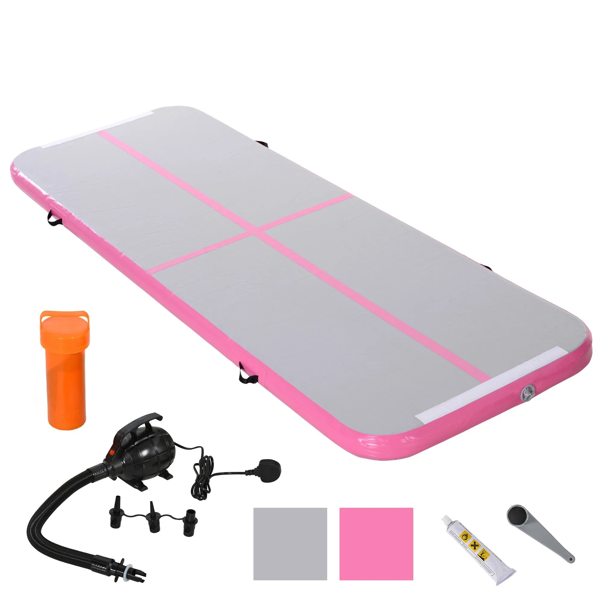 3m Gymnastics Mat Inflatable PVC Yoga Training Exercise Mat Pink