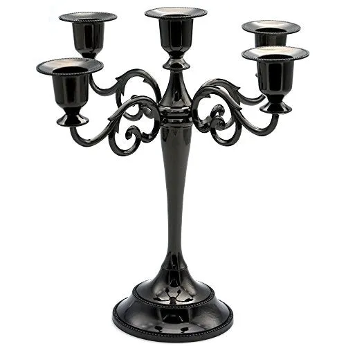 5-Candle Metal Candelabra Candlestick 10.6 inch Tall Candle Holder