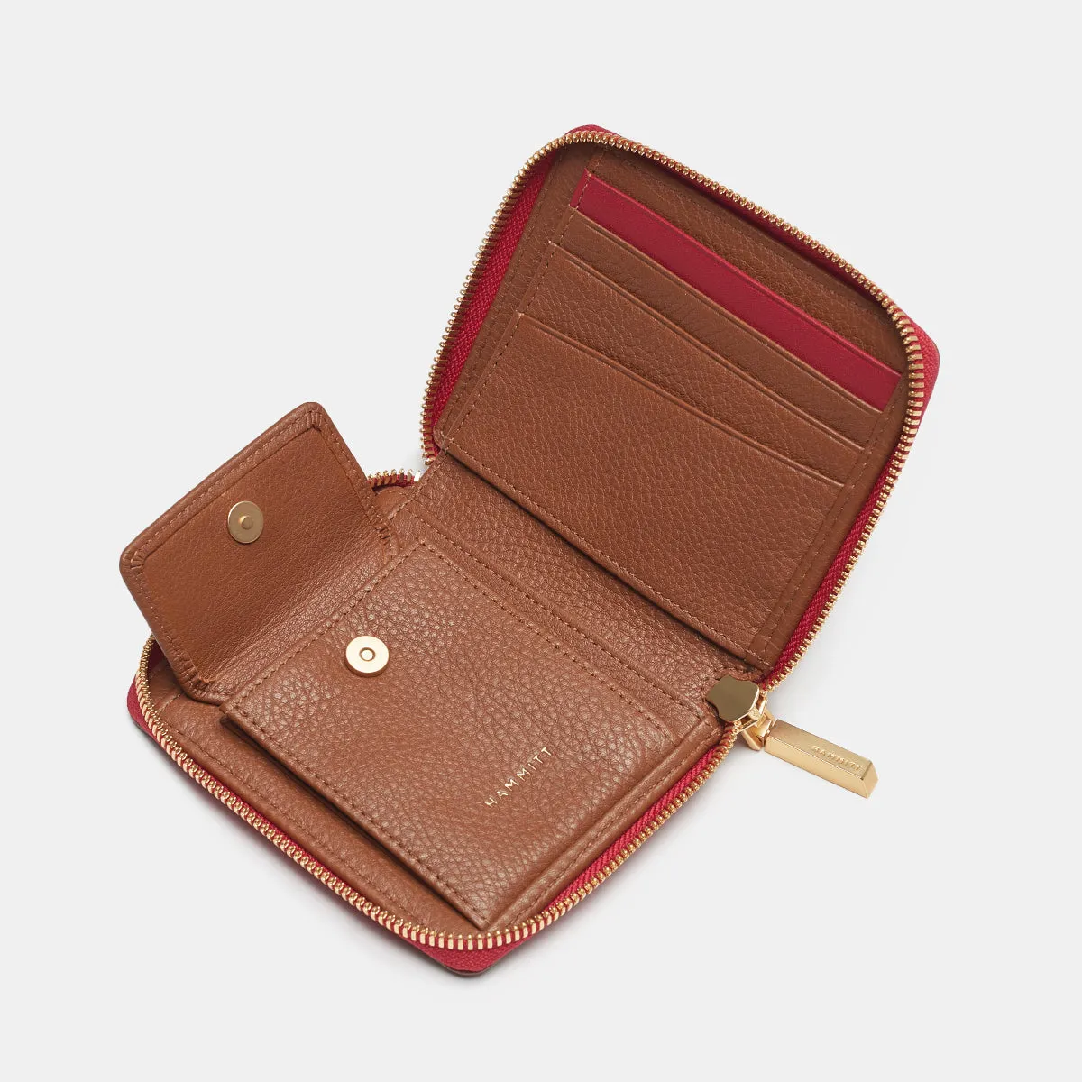 5 North | Mahogany Pebble/Brushed Gold Red Zip