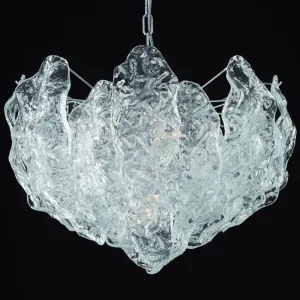 60 Cm Clear Murano Glass Ice Chandelier