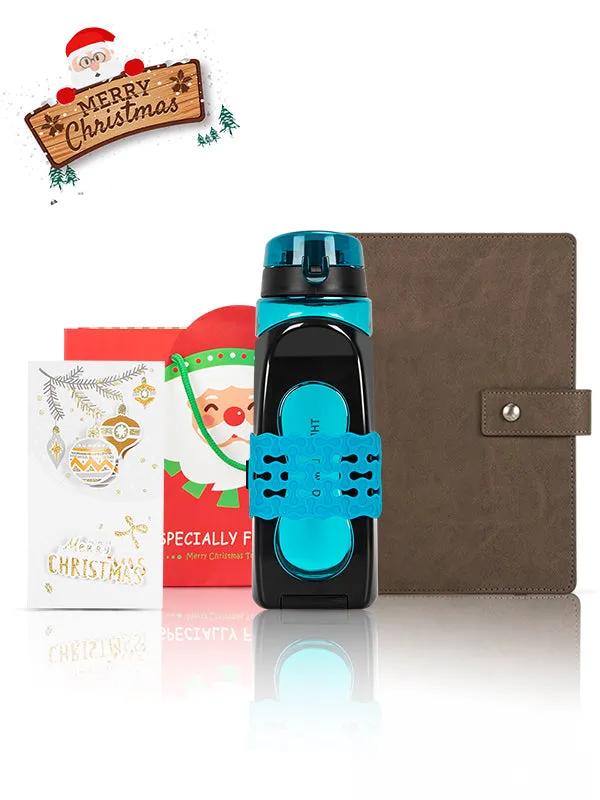 A5 Notebook, Sports Water Bottle, Christmas Gift Card and Bag