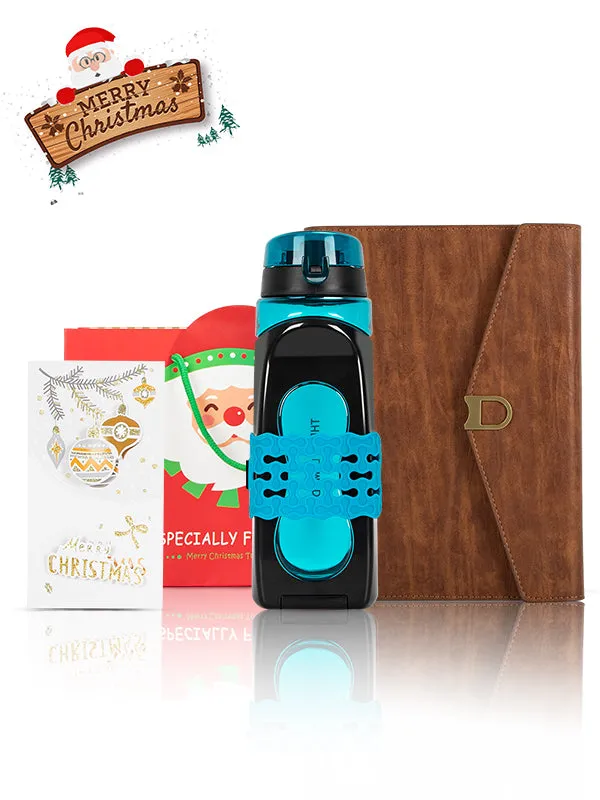 A5 Notebook, Sports Water Bottle, Christmas Gift Card and Bag