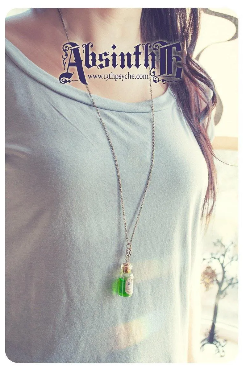 Absinthe bottle necklace