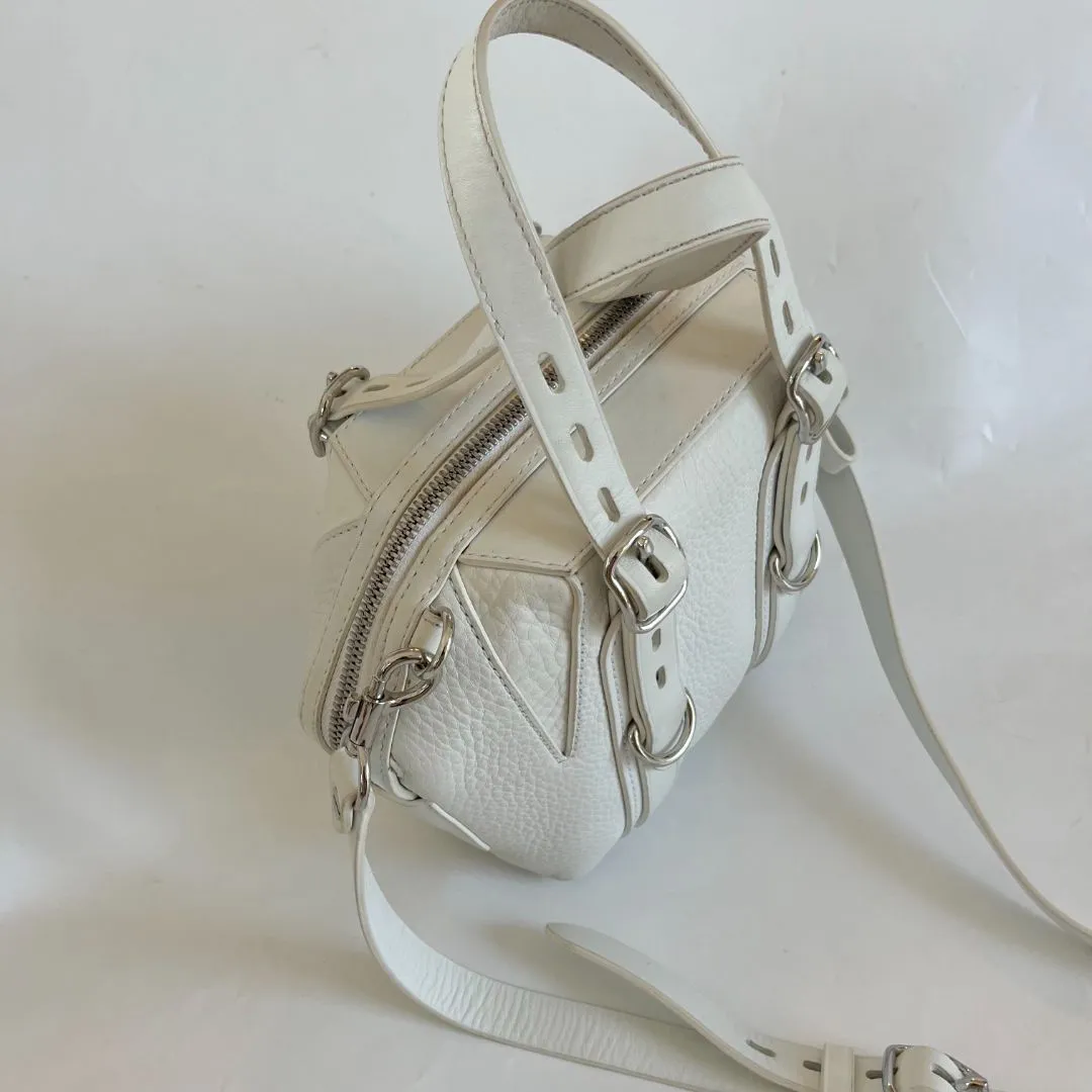 Alexander Wang White Textured Leather Box Bag