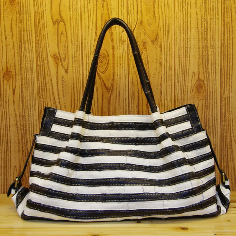 All-match stripe stitching bag shoulder bag