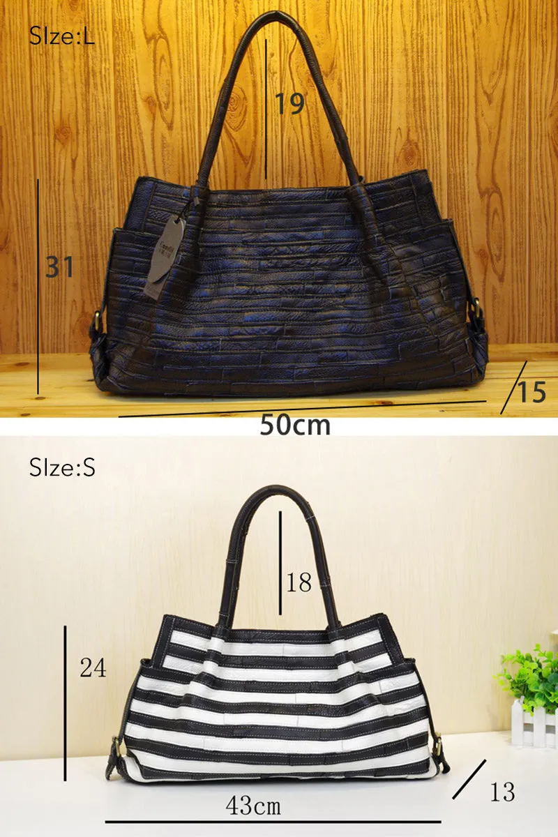 All-match stripe stitching bag shoulder bag