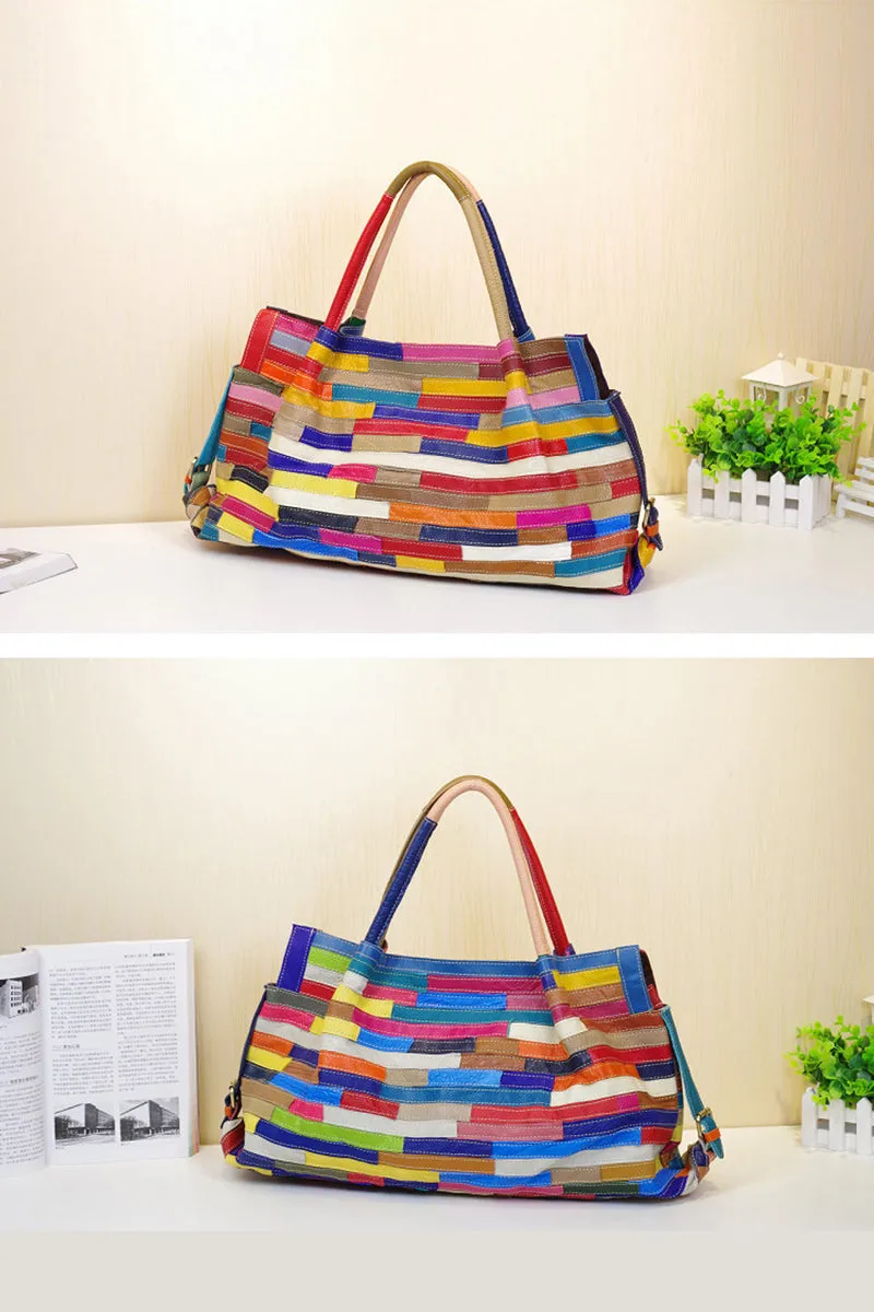 All-match stripe stitching bag shoulder bag