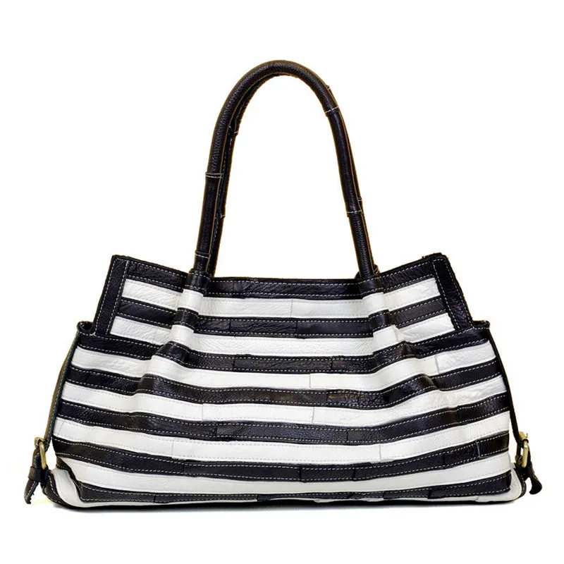 All-match stripe stitching bag shoulder bag