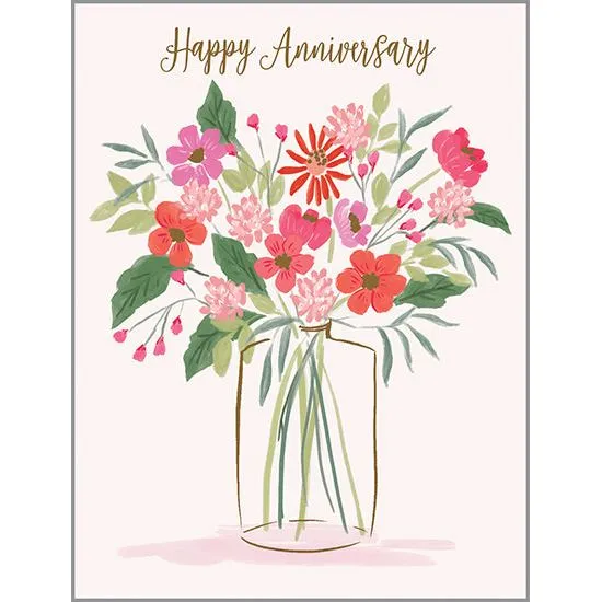 Anniversary card - Charming Flower Vase