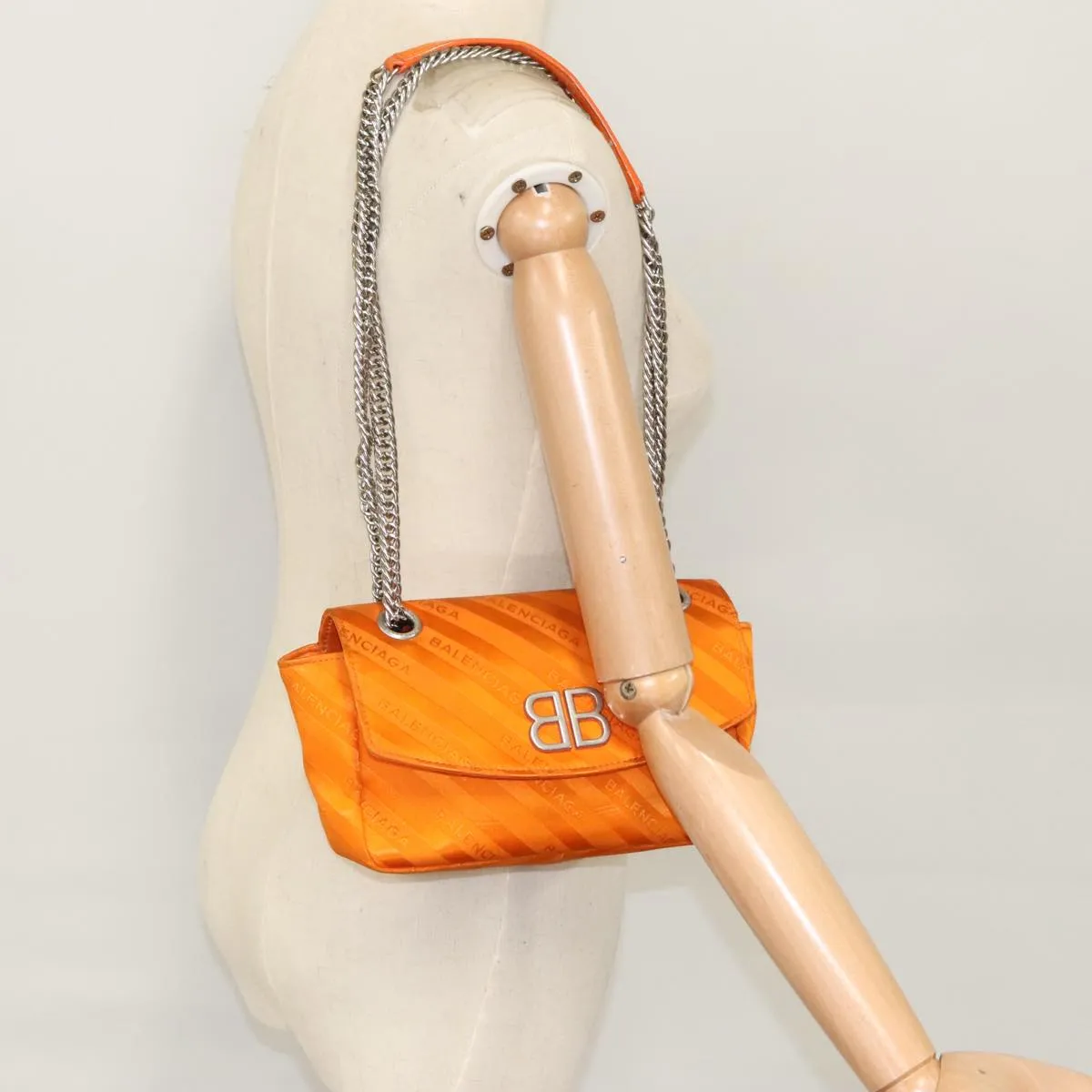 Balenciaga BB Chaine Orange Synthetic Bag