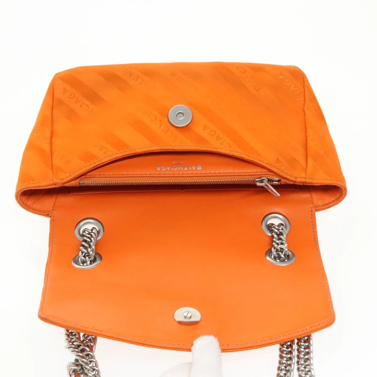 Balenciaga BB Chaine Orange Synthetic Bag