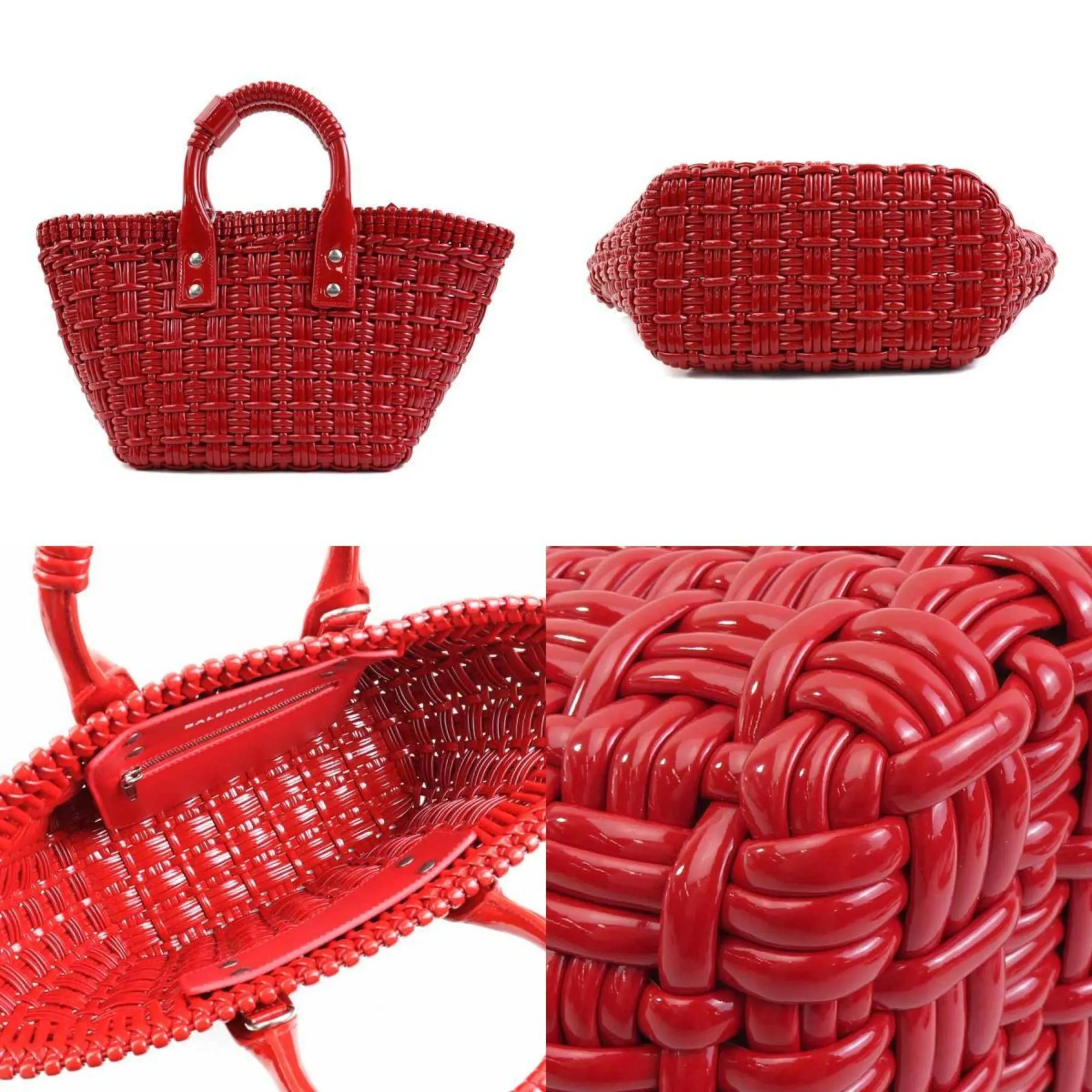 Balenciaga Bistro Basket Red Wicker Bag