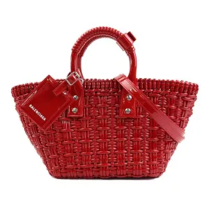 Balenciaga Bistro Basket Red Wicker Bag