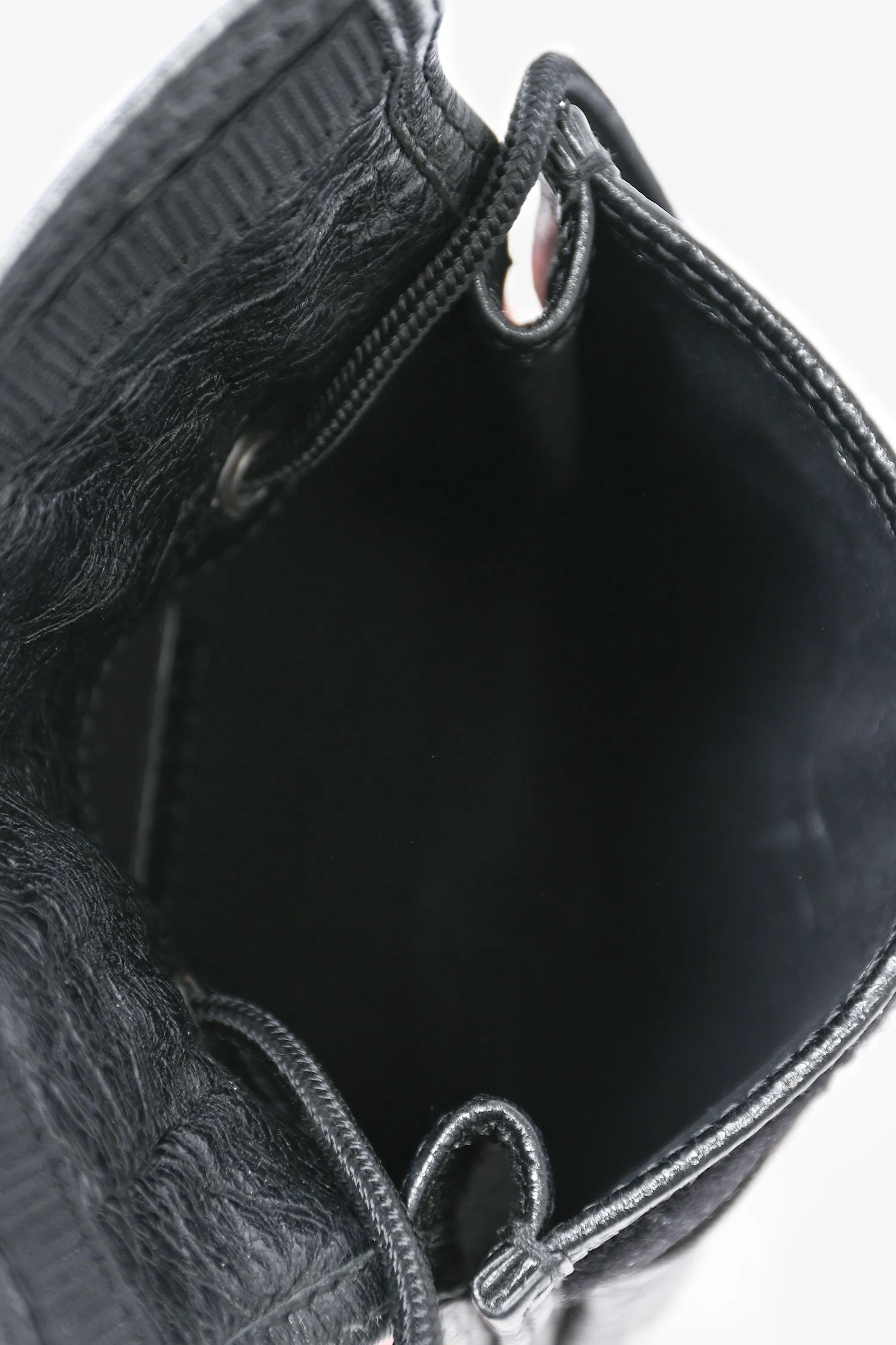 Balenciaga Black Crinkled Leather Explorer Pouch Crossbody