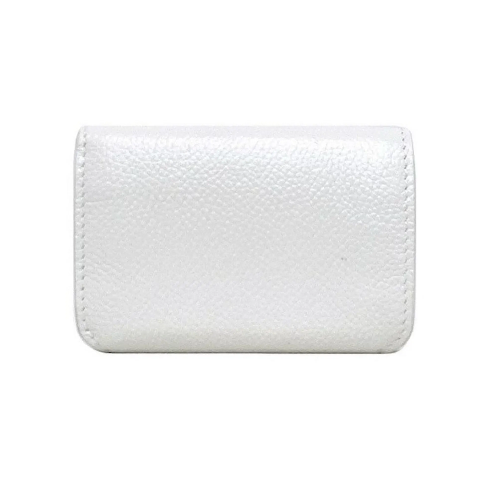 Balenciaga Everyday White Leather Logo Mini Trifold Wallet