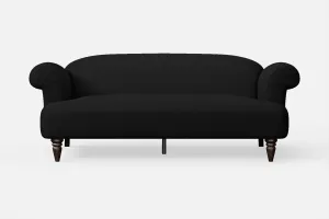 Barberton 3 Seater Sofa Black Leather