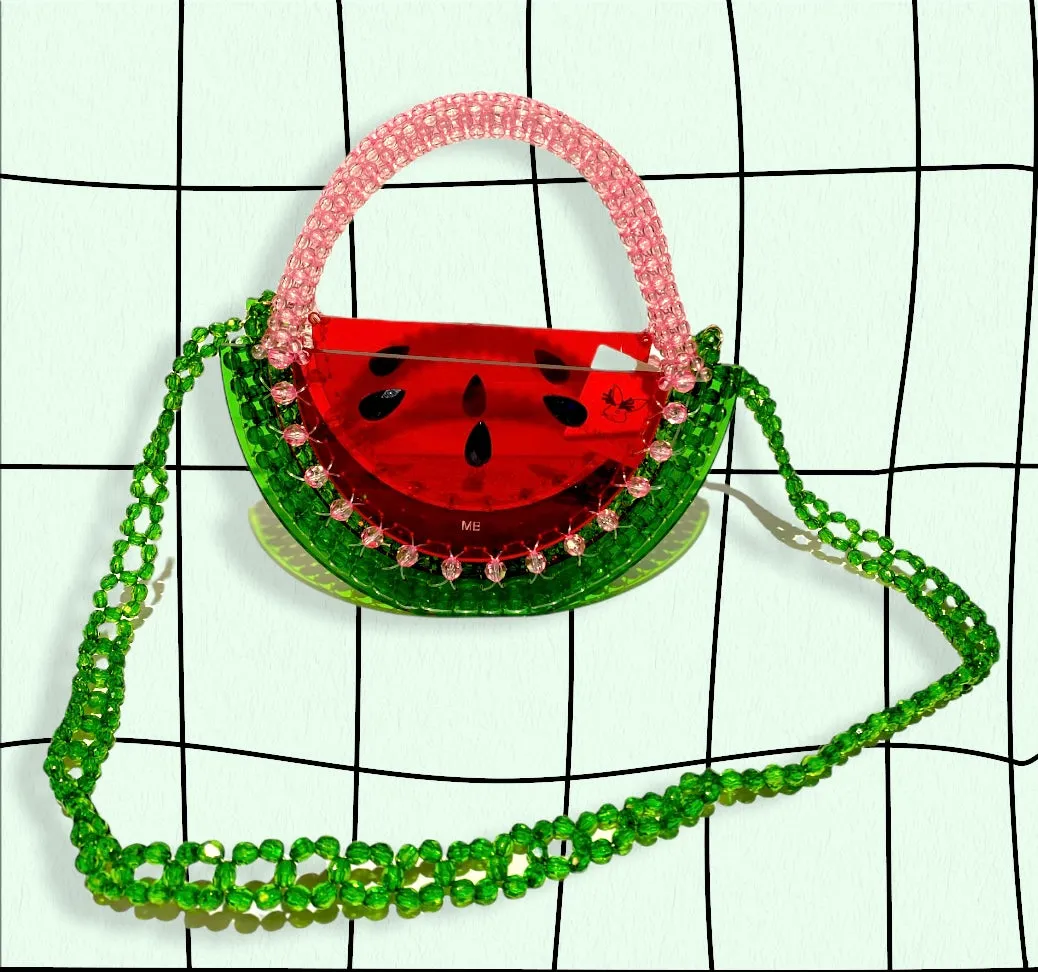 Beautify watermelon handbag beaded acrylic bag