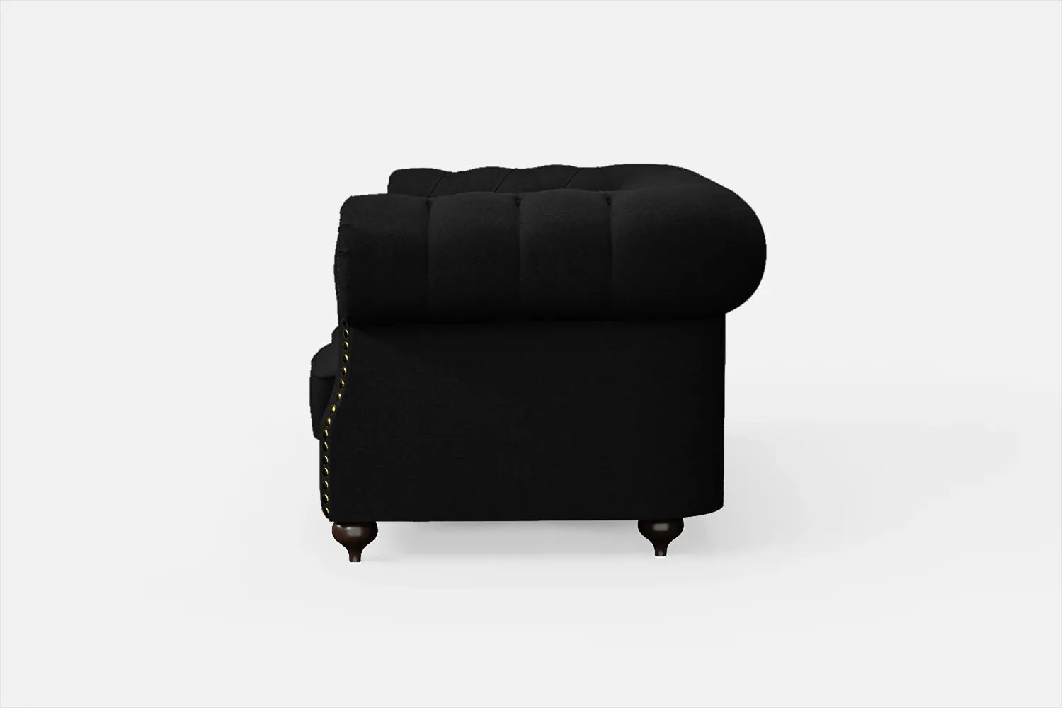 Bitonto 2 Seater Sofa Black Linen Fabric