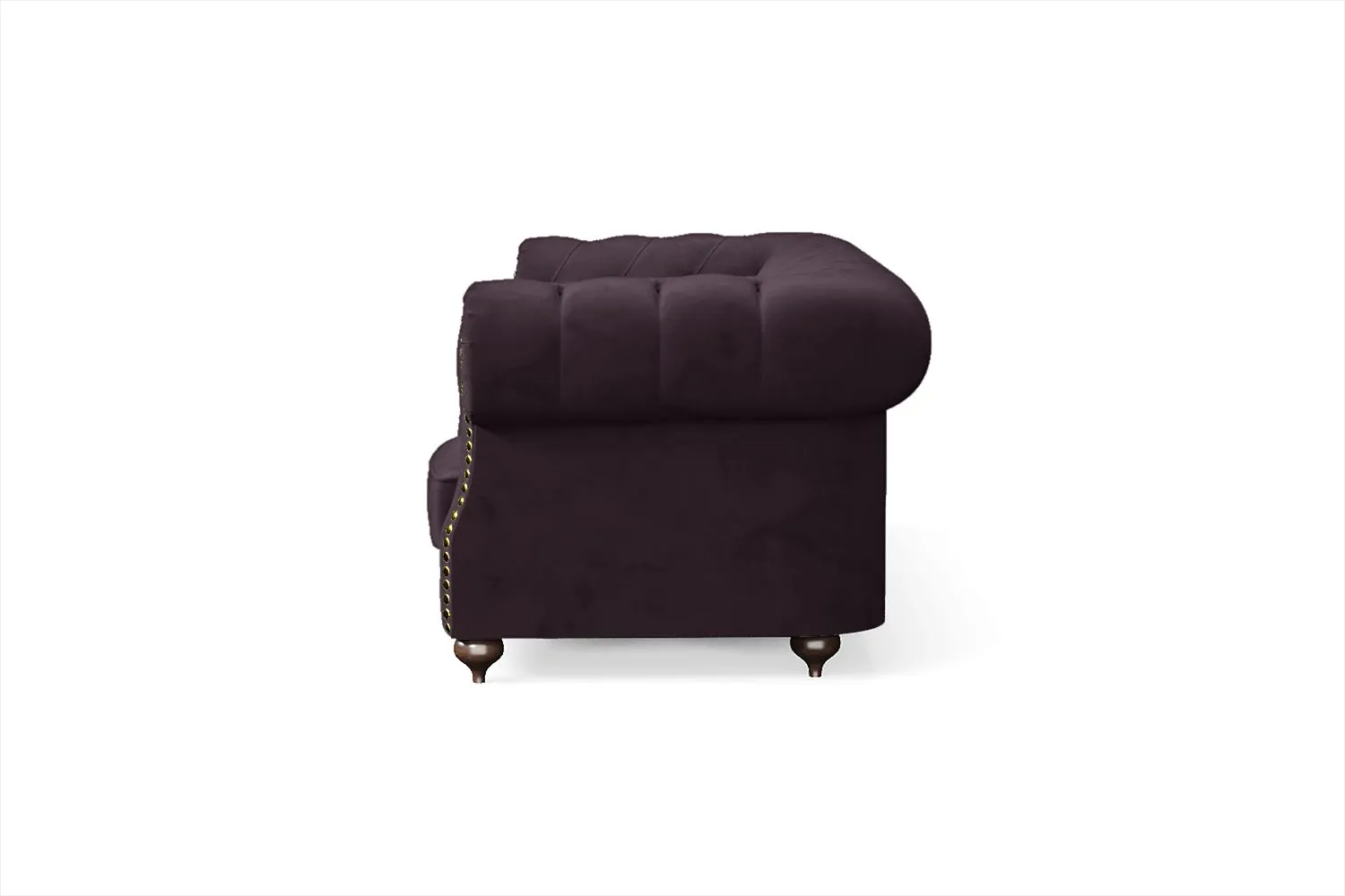 Bitonto 3 Seater Sofa Purple Velvet