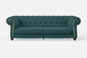 Bitonto 3 Seater Sofa Teal Linen Fabric