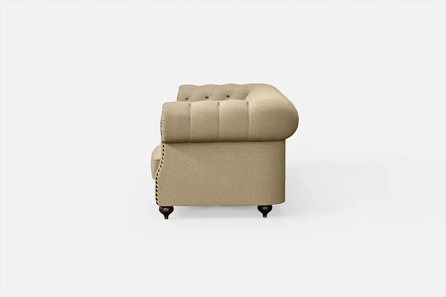 Bitonto 4 Seater Sofa Beige Linen Fabric