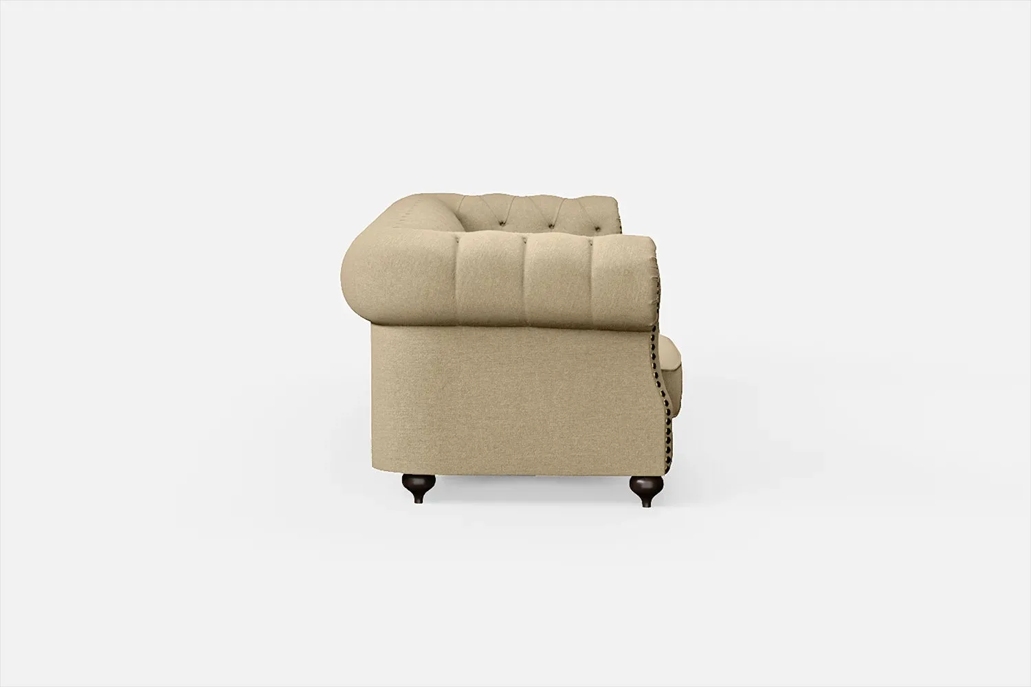 Bitonto 4 Seater Sofa Beige Linen Fabric