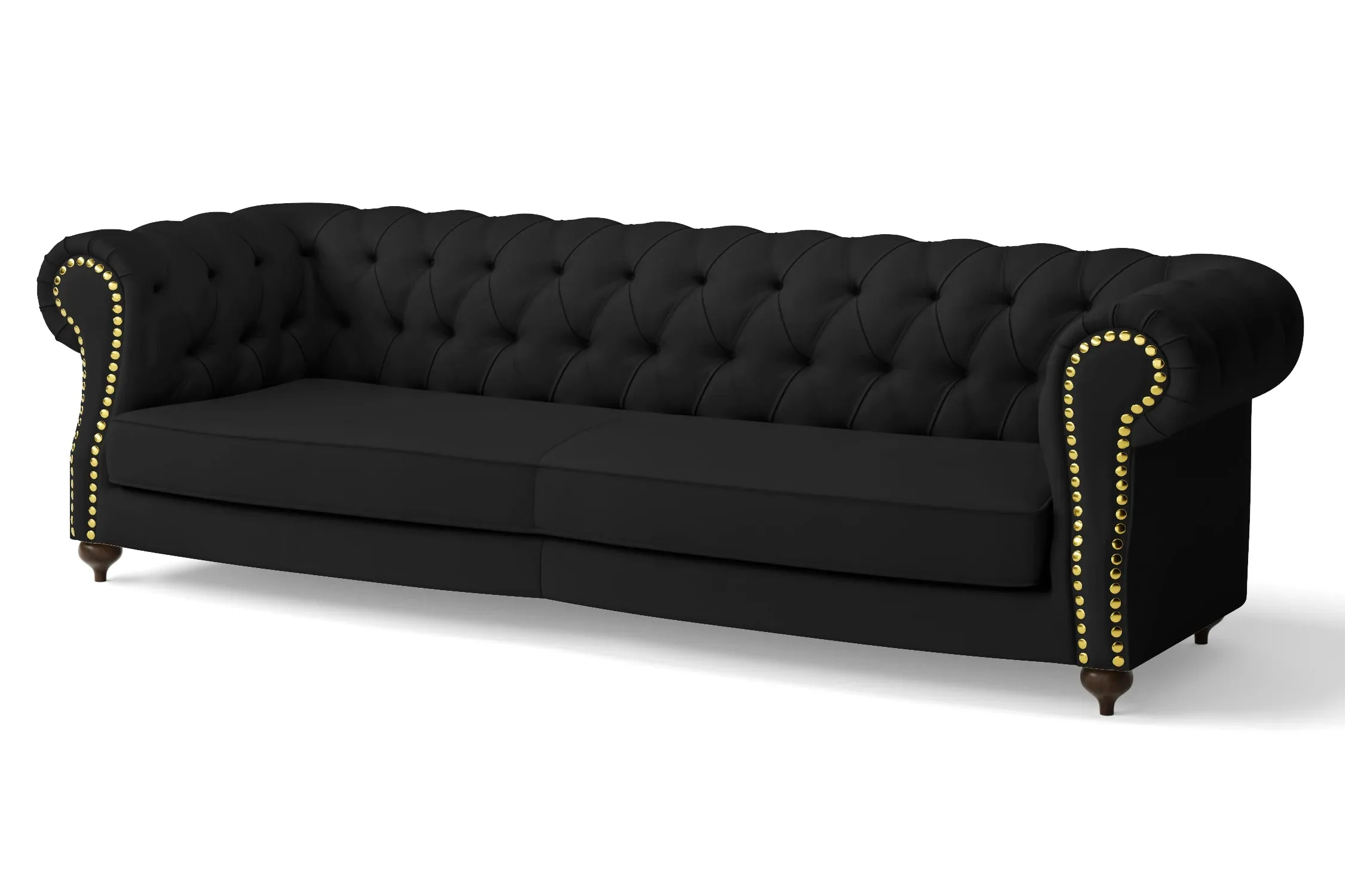 Bitonto 4 Seater Sofa Black Leather