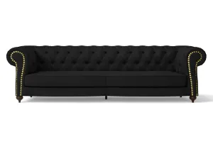 Bitonto 4 Seater Sofa Black Leather