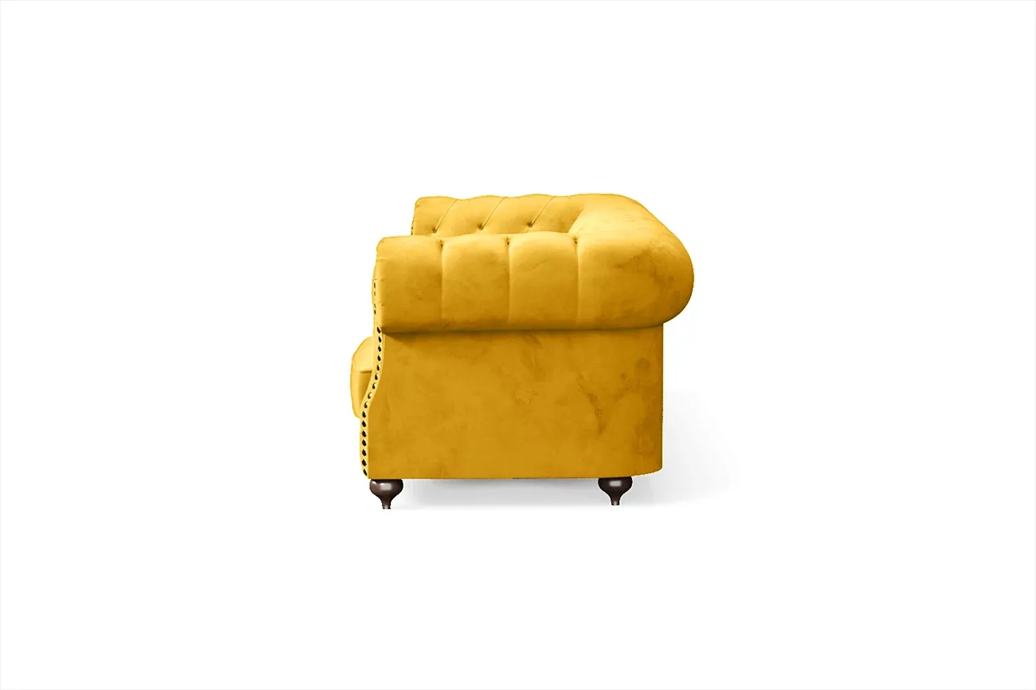 Bitonto 4 Seater Sofa Yellow Velvet