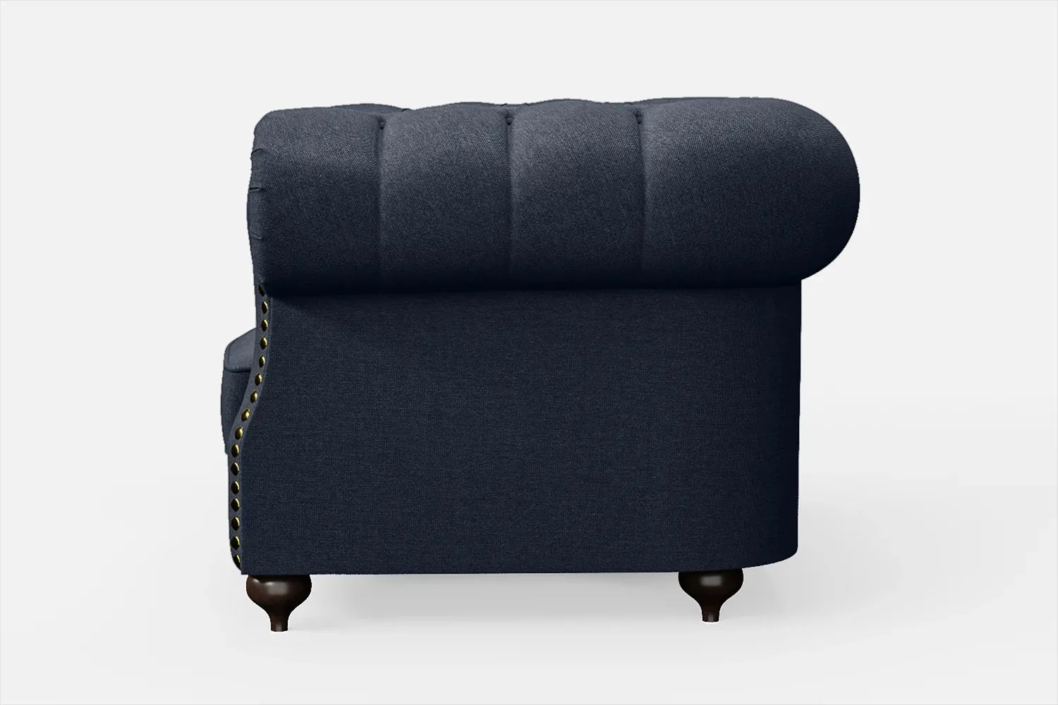 Bitonto Armchair Dark Blue Linen Fabric