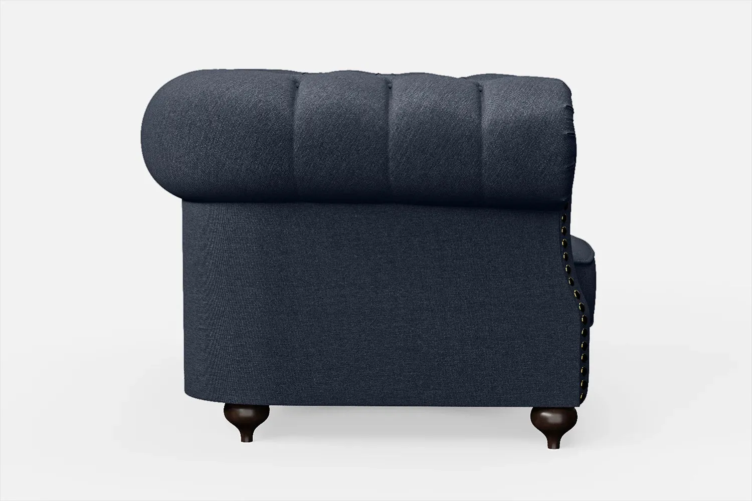 Bitonto Armchair Dark Blue Linen Fabric