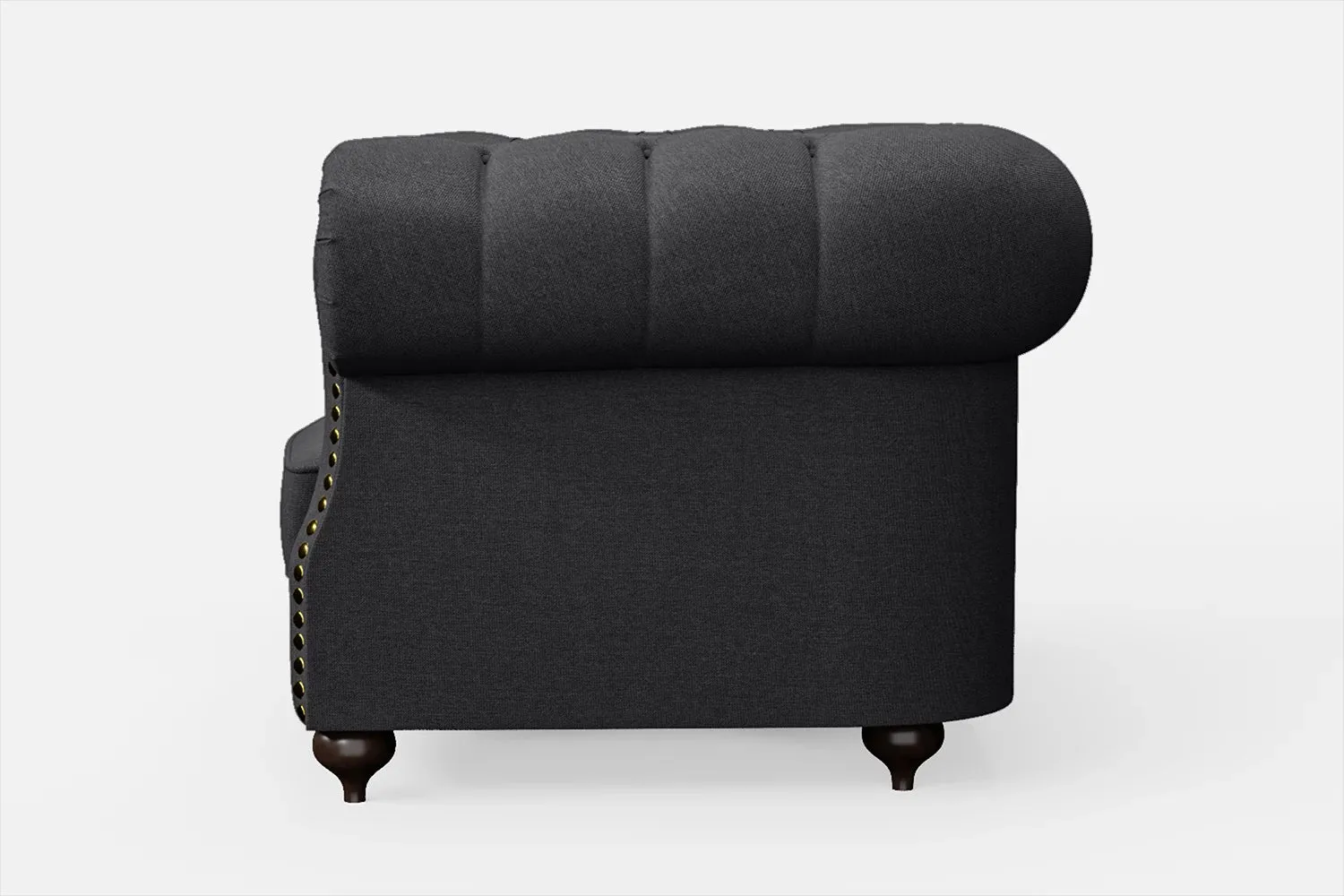 Bitonto Armchair Dark Grey Linen Fabric