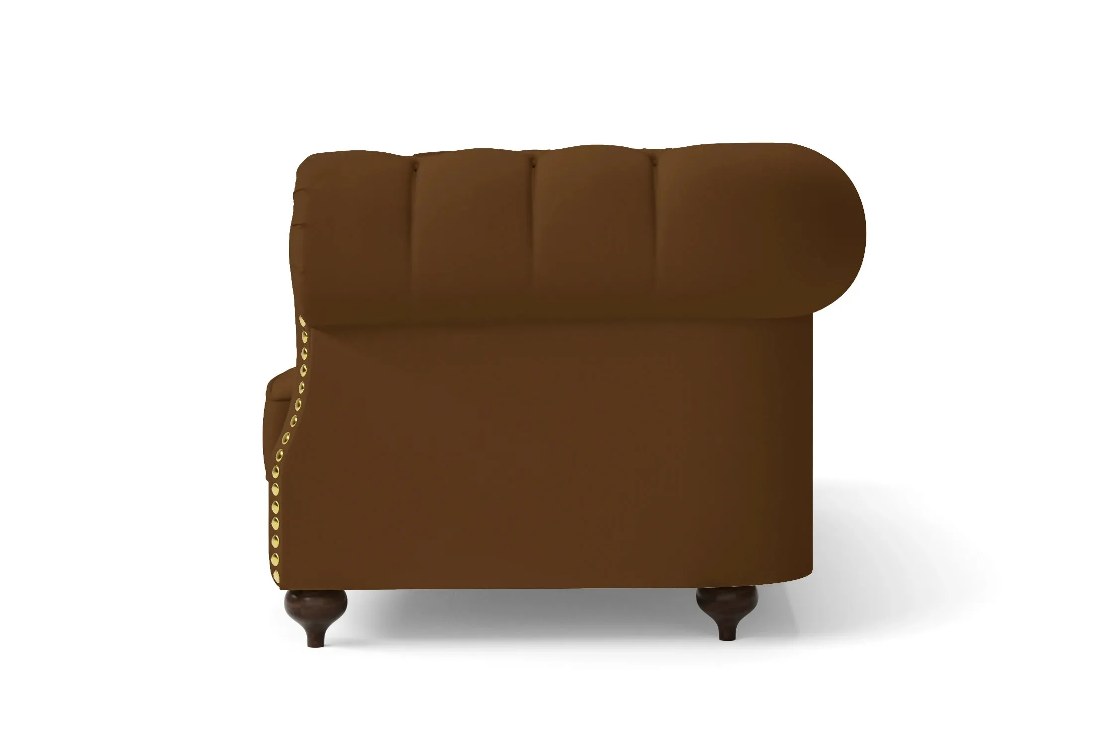 Bitonto Armchair Walnut Brown Leather