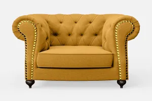 Bitonto Armchair Yellow Linen Fabric