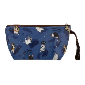 Blue Cat Yoga Dumpling Cosmetic Bag