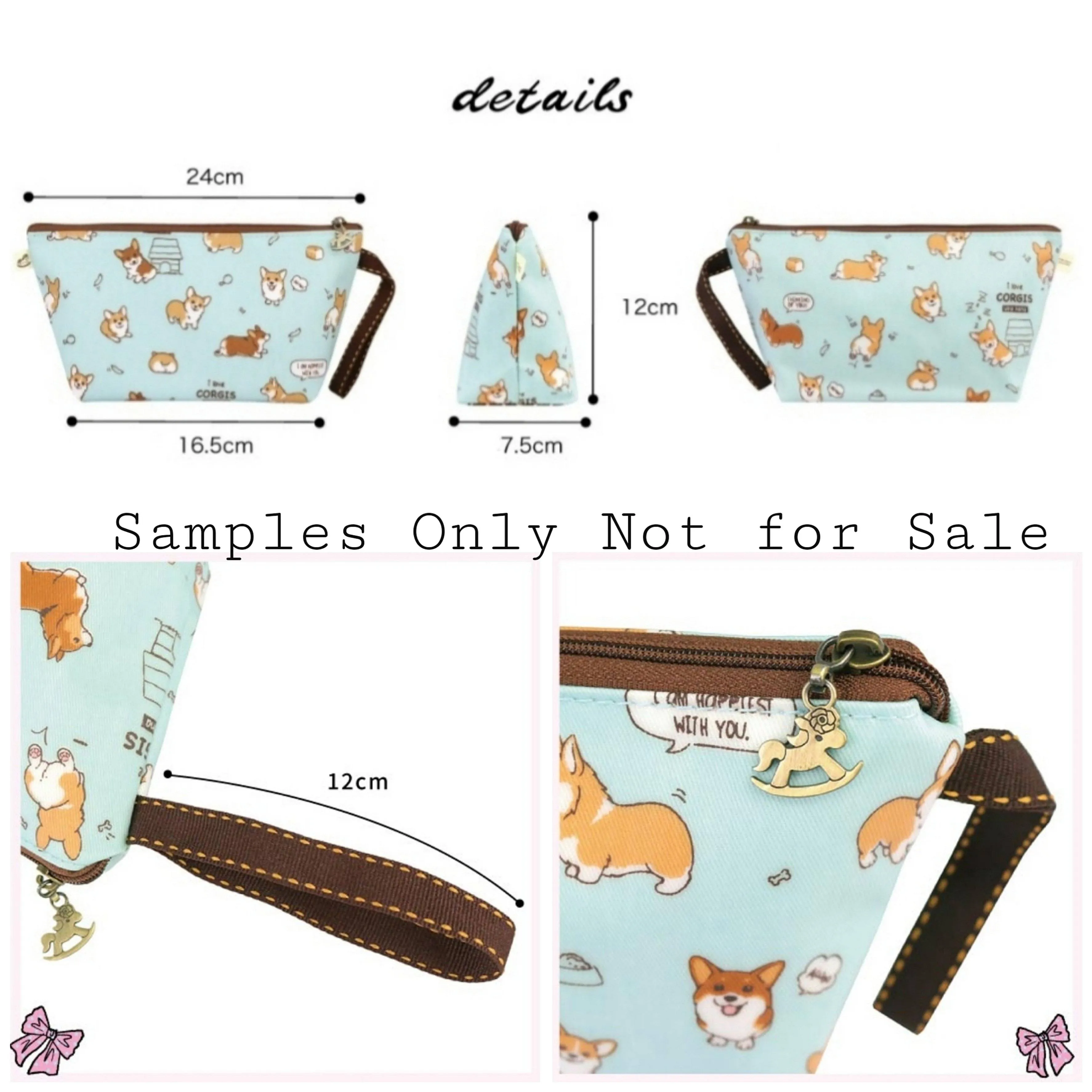 Blue Cat Yoga Dumpling Cosmetic Bag