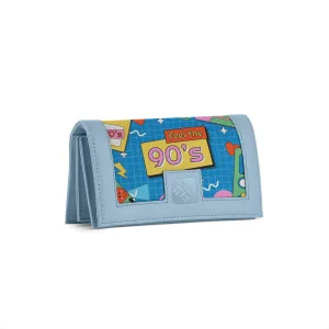 Blue Sleek Elegance Fold Wallet with Nostalgic 90’s Vibes