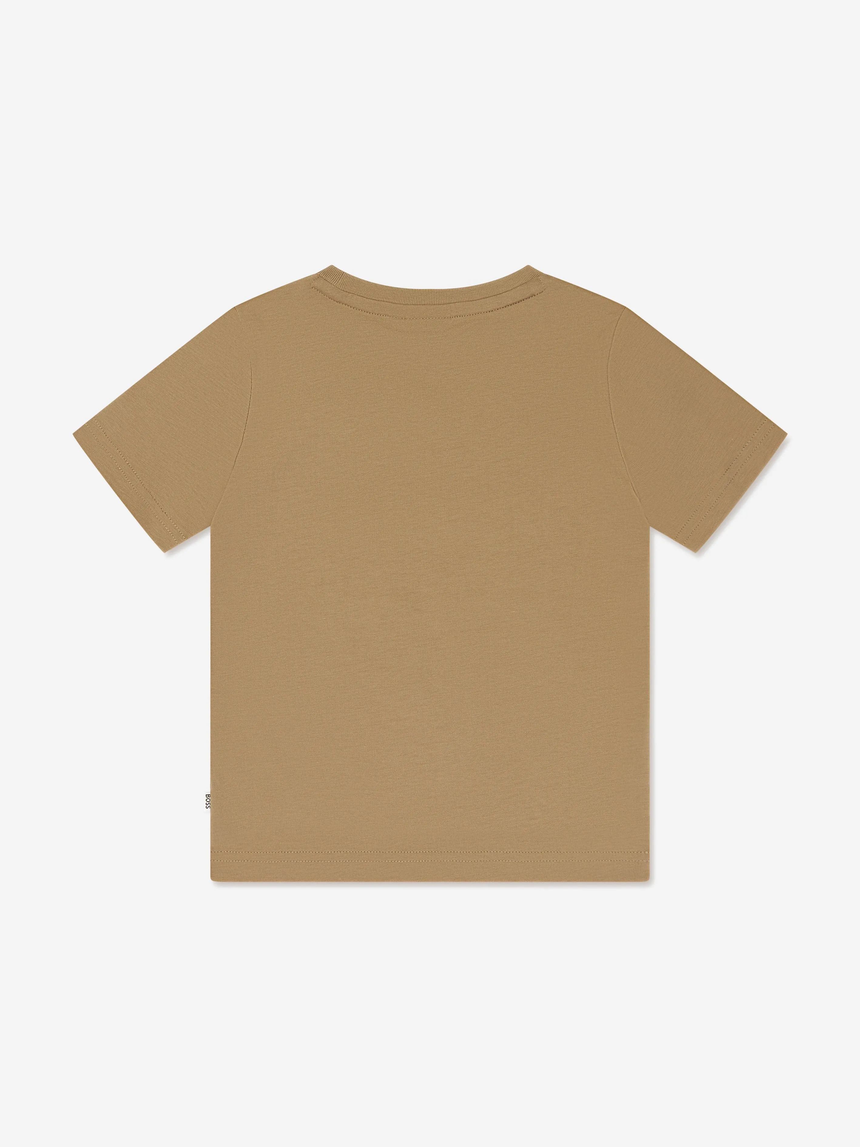 BOSS Boys Logo Print T-Shirt in Beige