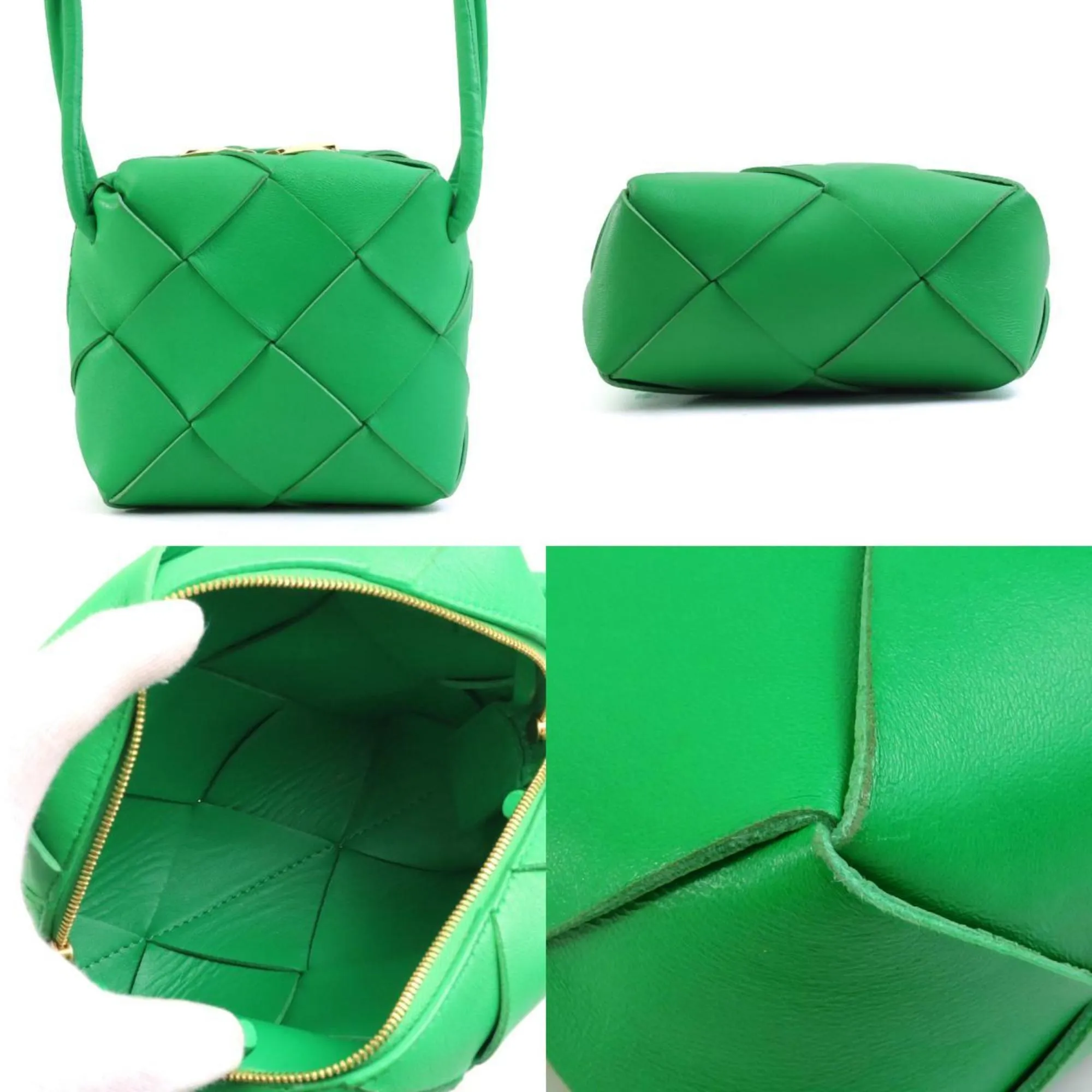 Bottega Veneta Cassette Green Leather Bag