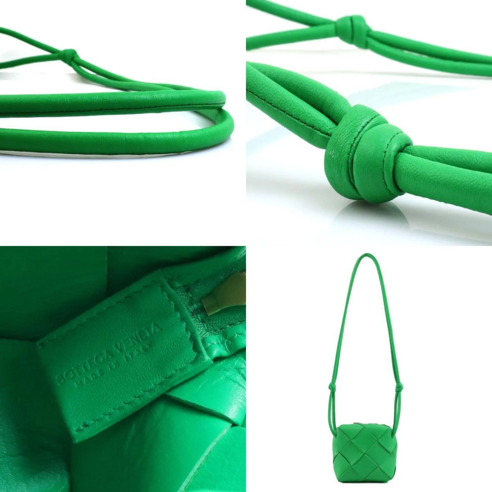 Bottega Veneta Cassette Green Leather Bag