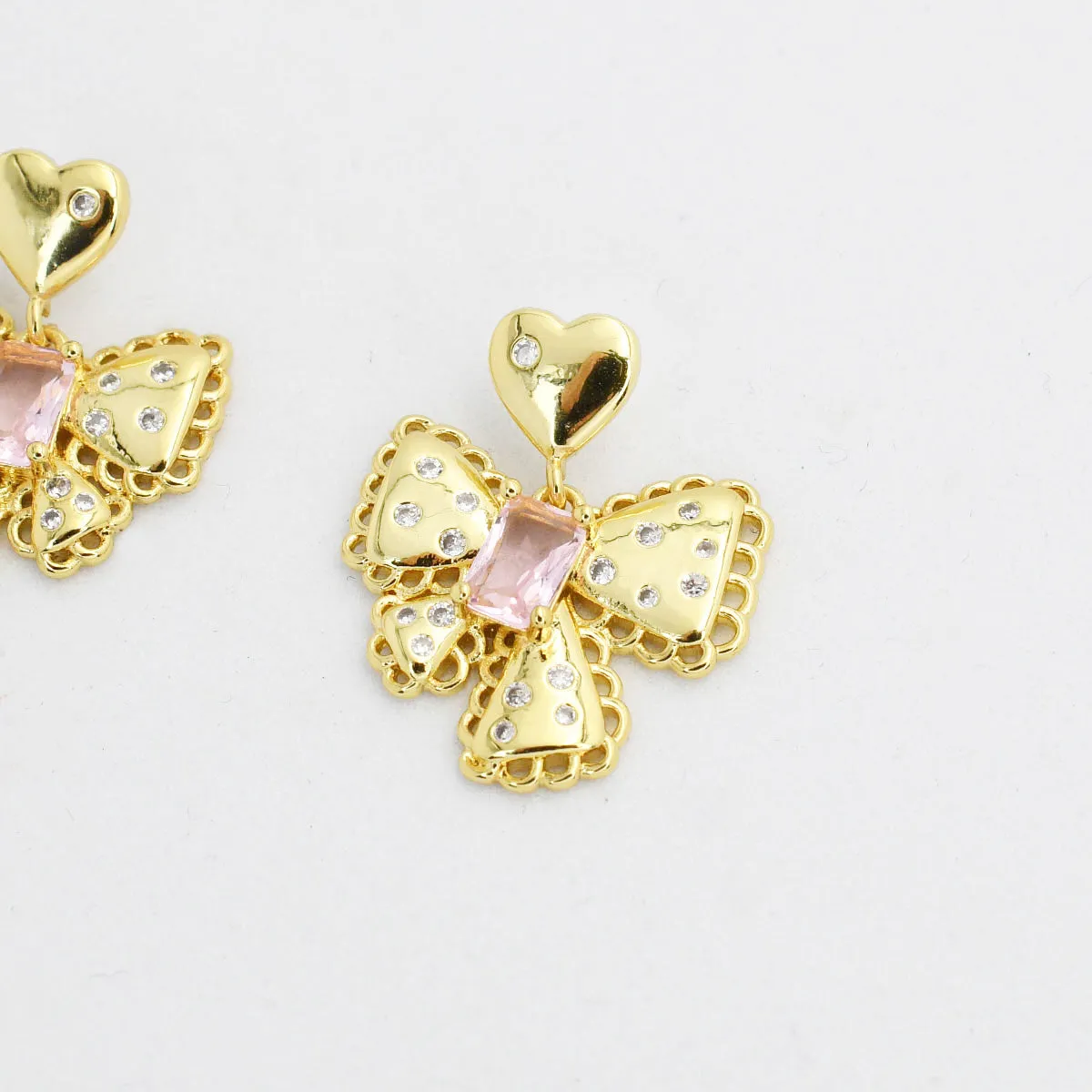 Bow Heart Studs