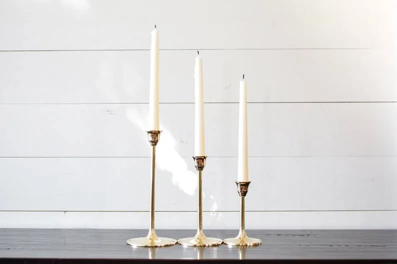 Brass Candlesticks in 3 Sizes