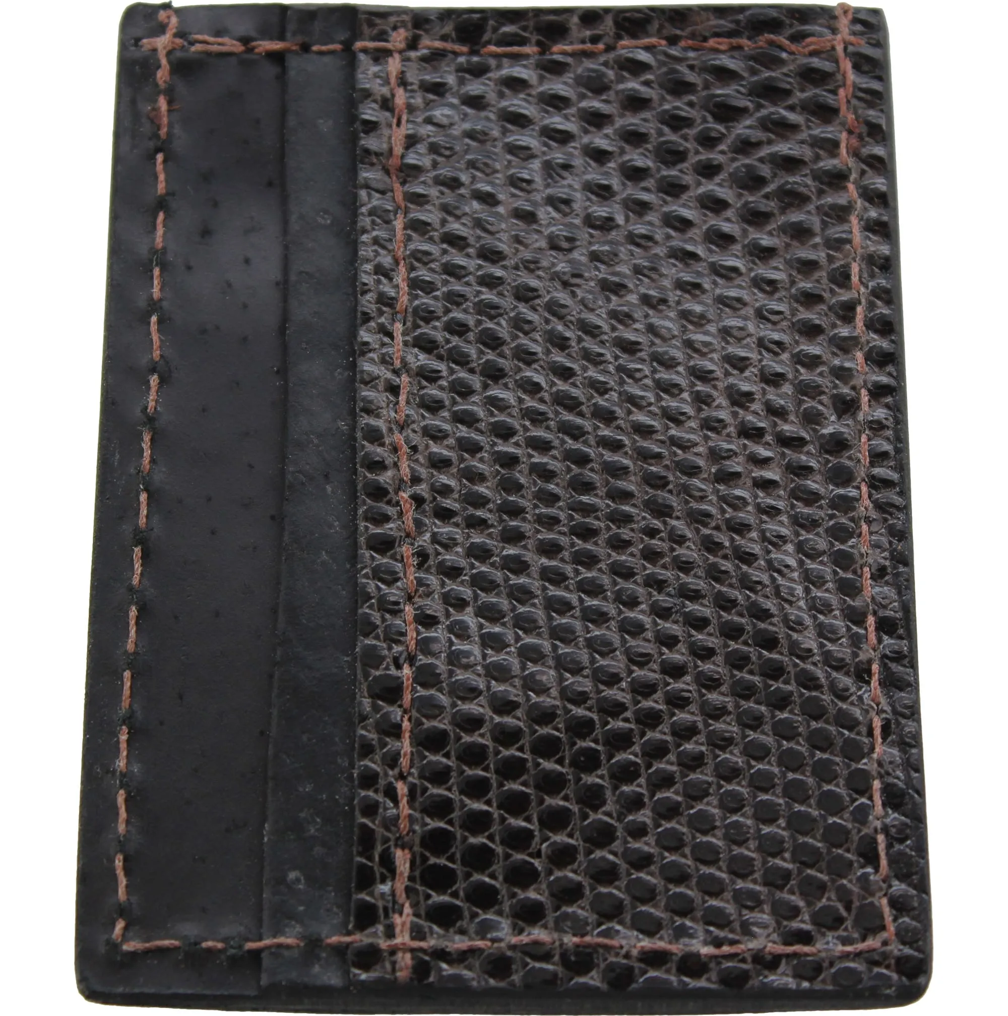 Brown Lizard Money Clip Wallet With Credit Card Slots