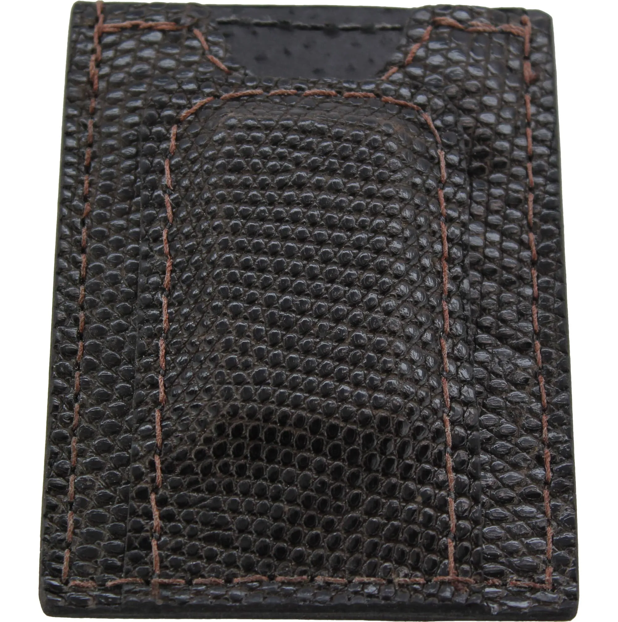 Brown Lizard Money Clip Wallet With Credit Card Slots