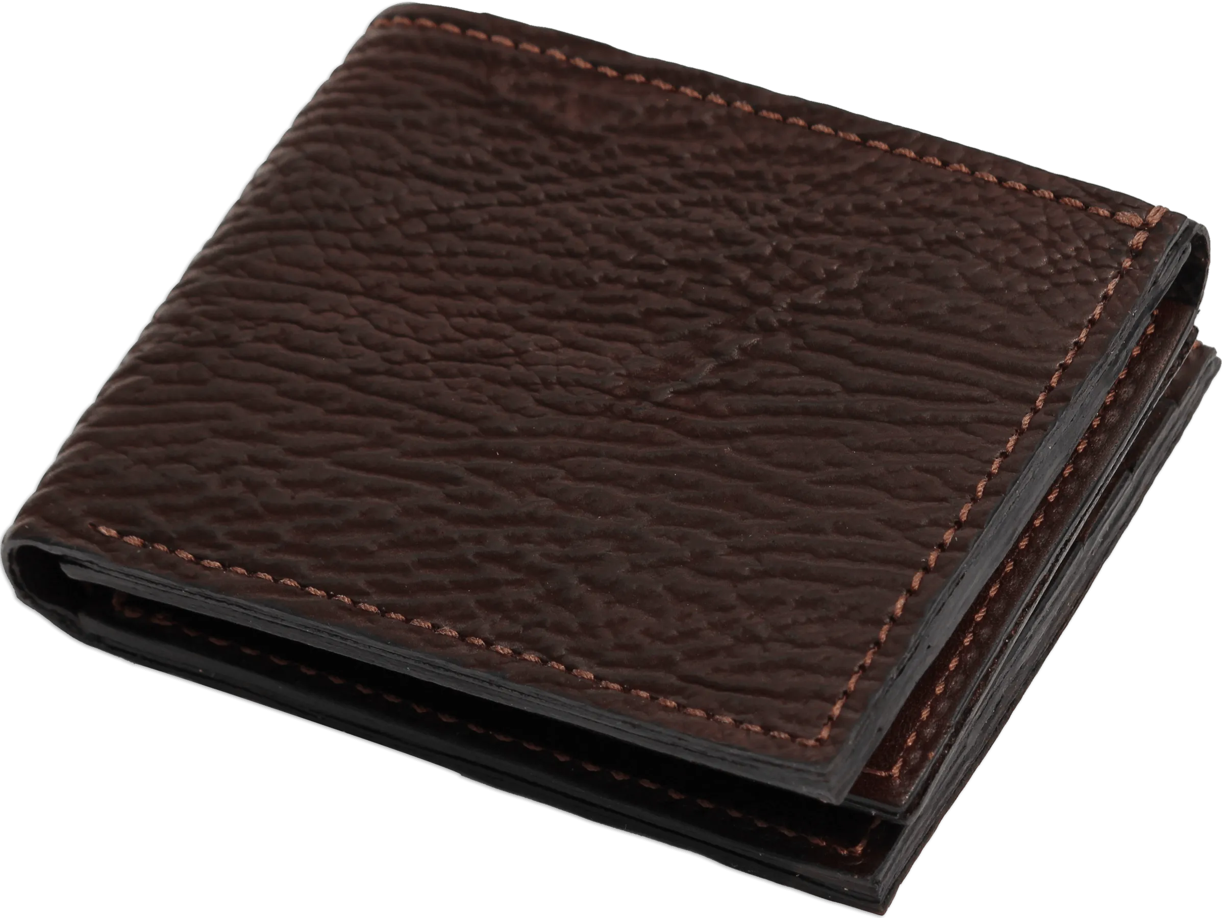 Brown Shark Luxury Designer Exotic Bifold Wallet With Flip Up ID Window