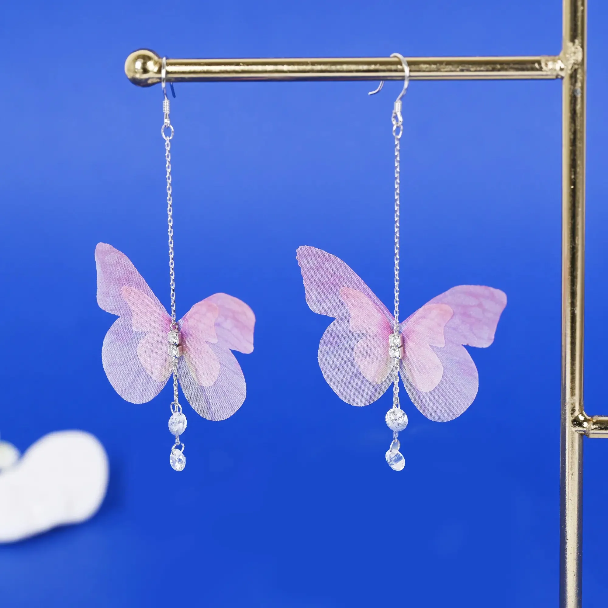 Butterfly Charm Stone Earrings