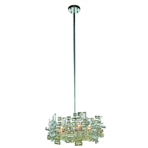 C121-2101D20C/RC - Regency Lighting: Picasso 6 light Chrome Pendant Clear Royal Cut Crystal